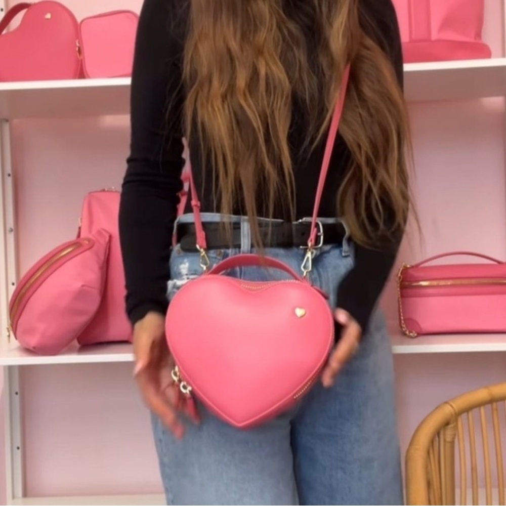 New STONEY CLOVER LANE Heart Mini Crossbody Bag - Bubblegum
